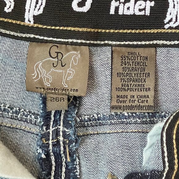 Goode Rider Breeches - Vintage Denim - Suede Knee Patch - 26R NWT - Picture 4 of 5